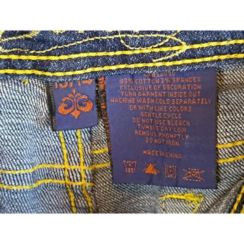 Dereon Womens Size 13/14 Distressed Stretch Skinny Blue Denim Jeans Grunge - Picture 9 of 16